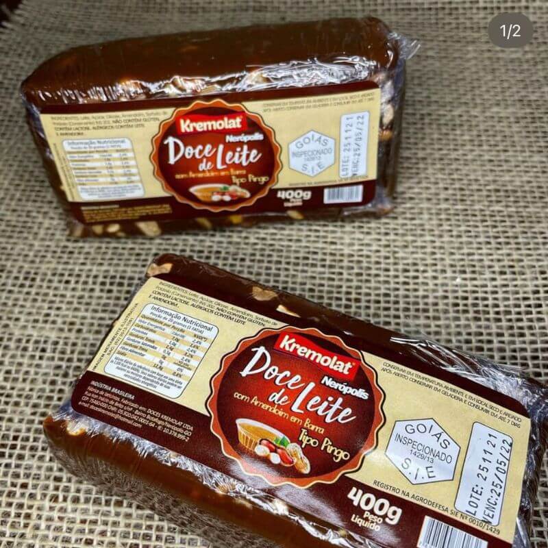 Pingo com Amendoim em Barra 400grs
