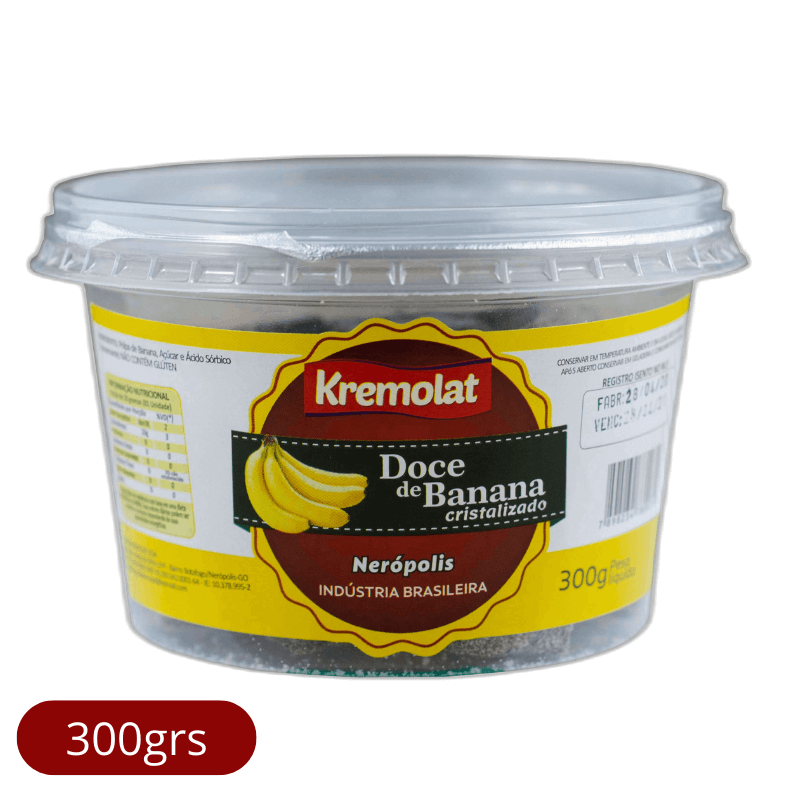 Doce de Banana Cristalizada 300grs